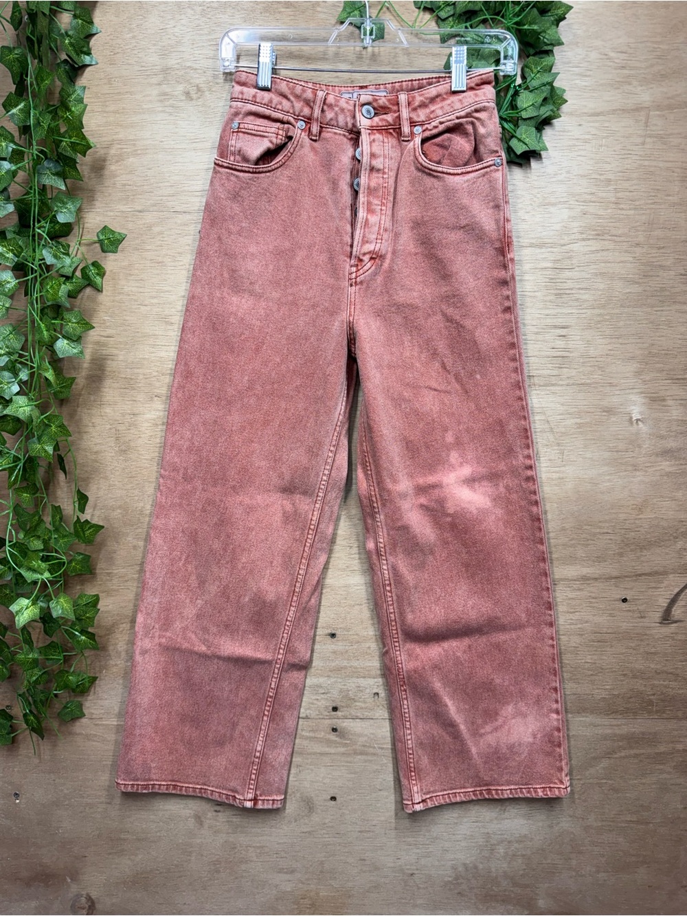 Free People Burnt Rust Wide Leg Jeans